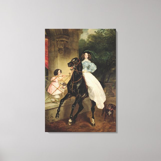 The Horsewoman, Portrait of Giovanina Canvas Print (Front)