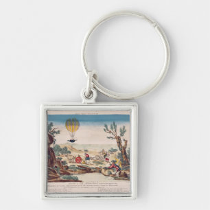 The Hot-Air Balloon of Jean Pierre Blanchard Key Ring