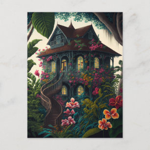 The House in a Tropical Paradise Postcard