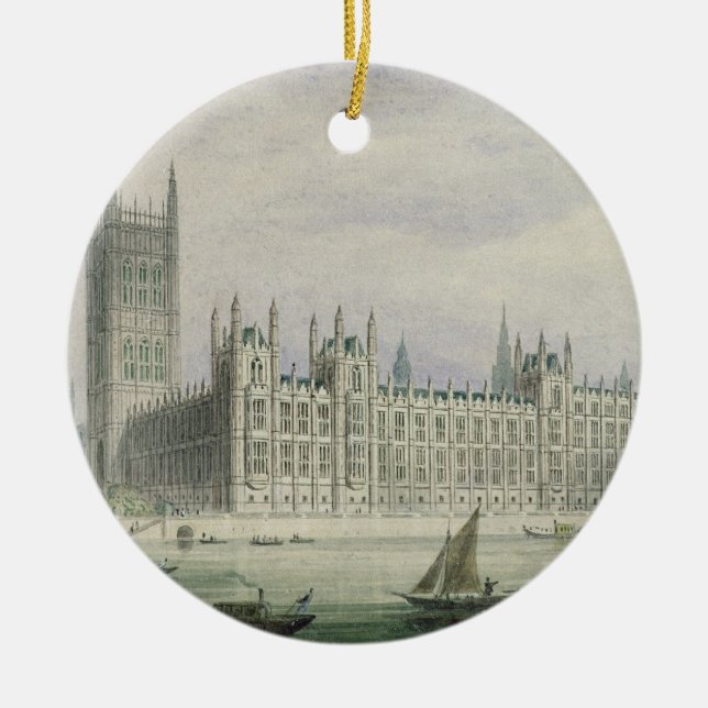 The Houses of Parliament (graphite, pen & ink & w/ Ceramic Tree Decoration (Front)
