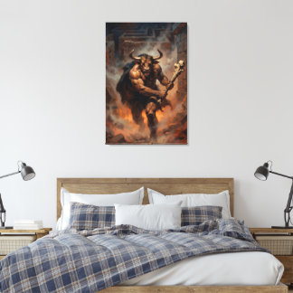 The Hulking Minotaur of the Labyrinth Canvas Print