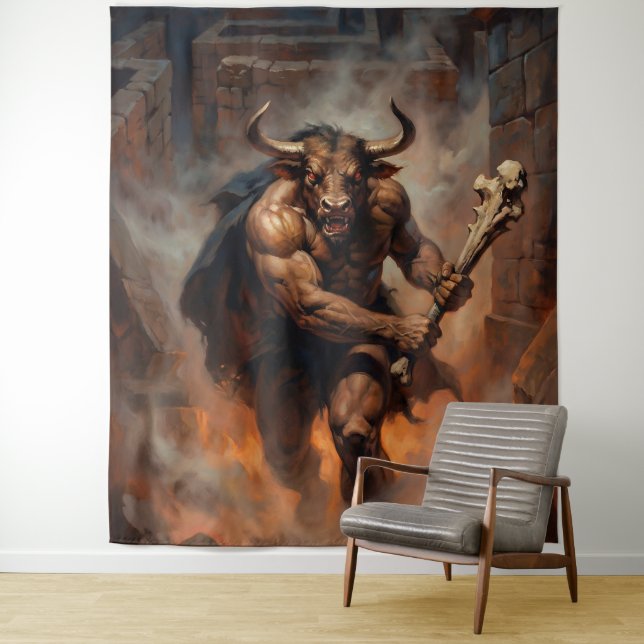 The Hulking Minotaur of the Labyrinth Tapestry (In Situ)