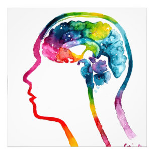 The human brain photo print