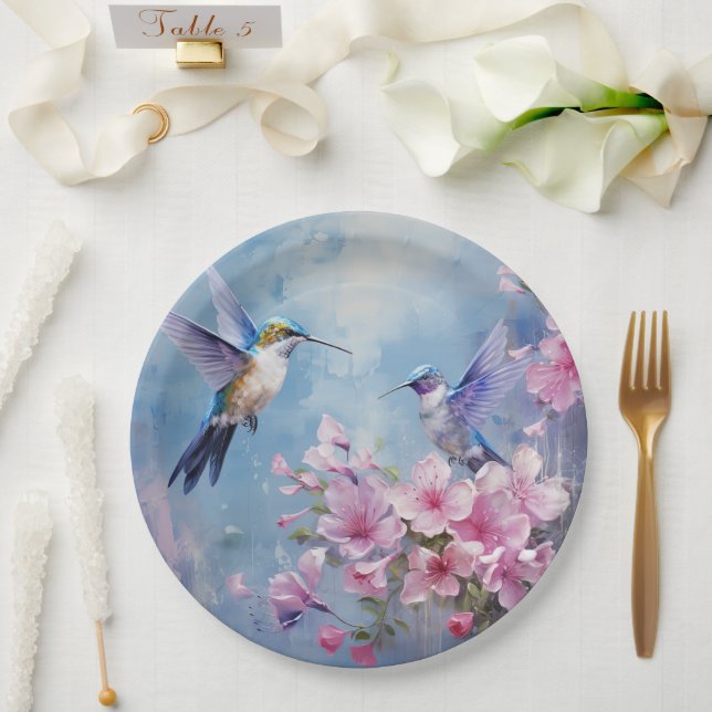 The Hummingbird Design Series 12 Paper Plate (Wedding)
