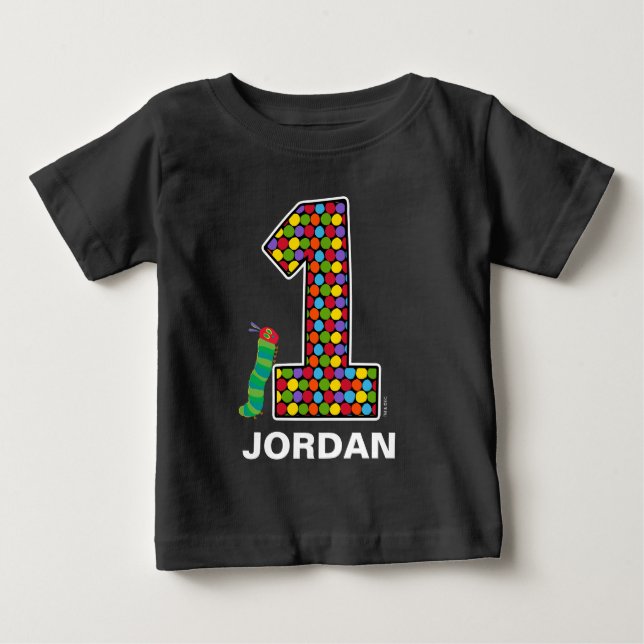 The Hungry Caterpillar Chalkboard 1st Birthday Baby T-Shirt (Front)
