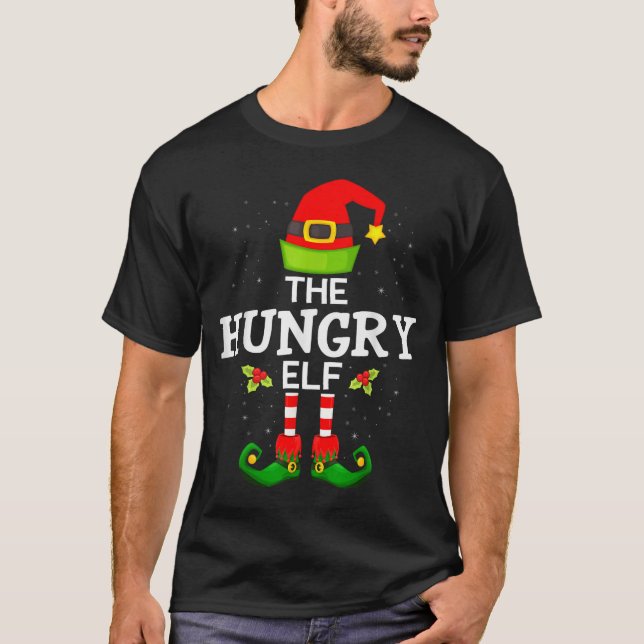 The Hungry Elf Christmas Family Matching Pajama  T-Shirt (Front)