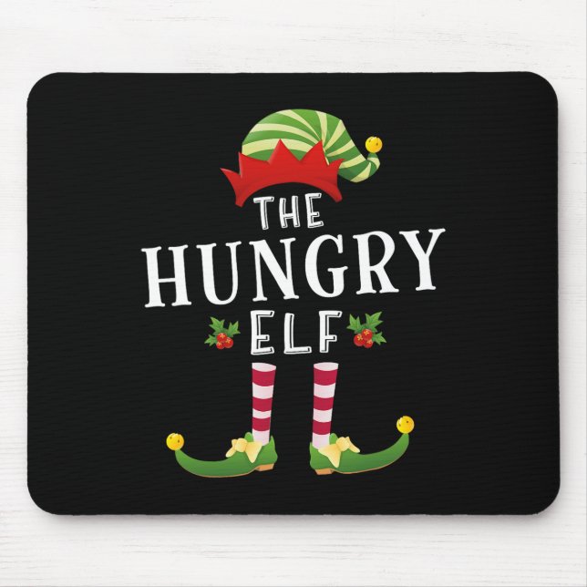 The Hungry Elf Christmas Matching Pajama  Mouse Pad (Front)