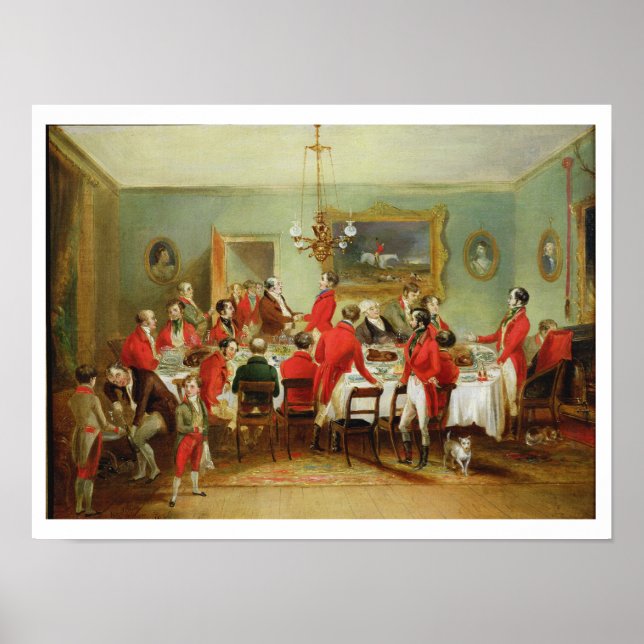 The Hunt Breakfast, Bachelor's Hall, 1836 (oil on Poster (Front)