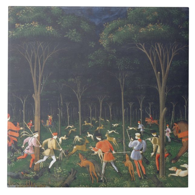 The Hunt in the Forest (by Paolo Uccello) Tile (Front)