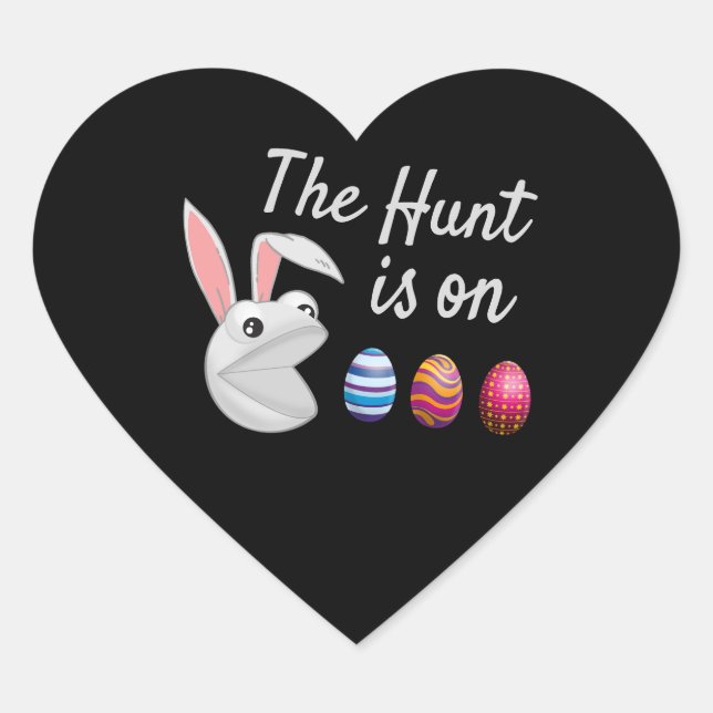 The hunt is on Easter Bunny Egg Hunt Heart Sticker (Front)