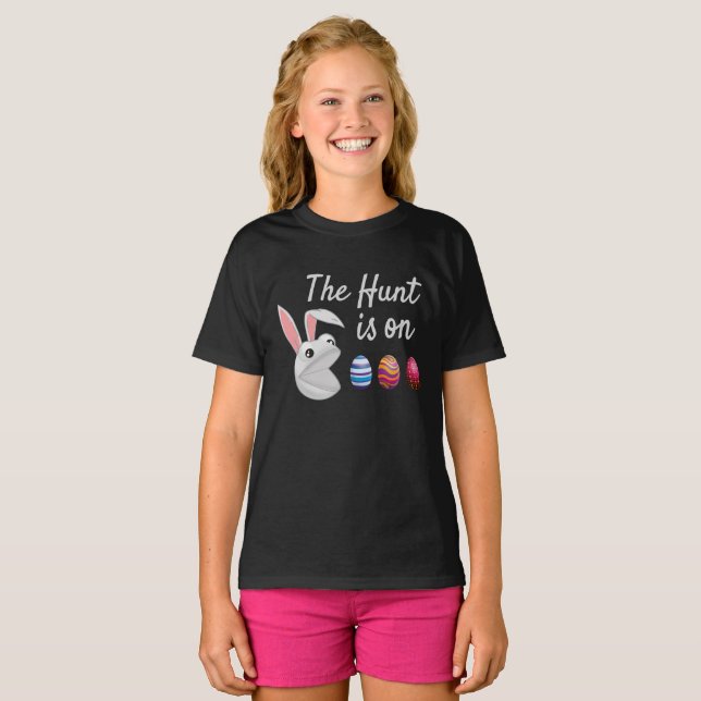 The hunt is on Easter Bunny Egg Hunt T-Shirt (Front Full)