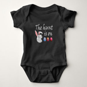 The hunt is on Easter Rabbit Egg Hunt Baby Bodysuit