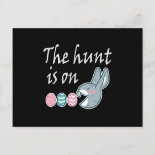 The hunt is on Easter Rabbit Egg Hunt Postcard