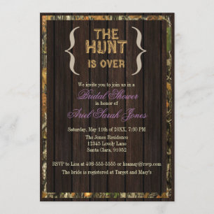The Hunt Is Over Camo Bridal Shower Invitation