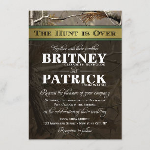 The Hunt is Over Hunting Camo Wedding Invitations