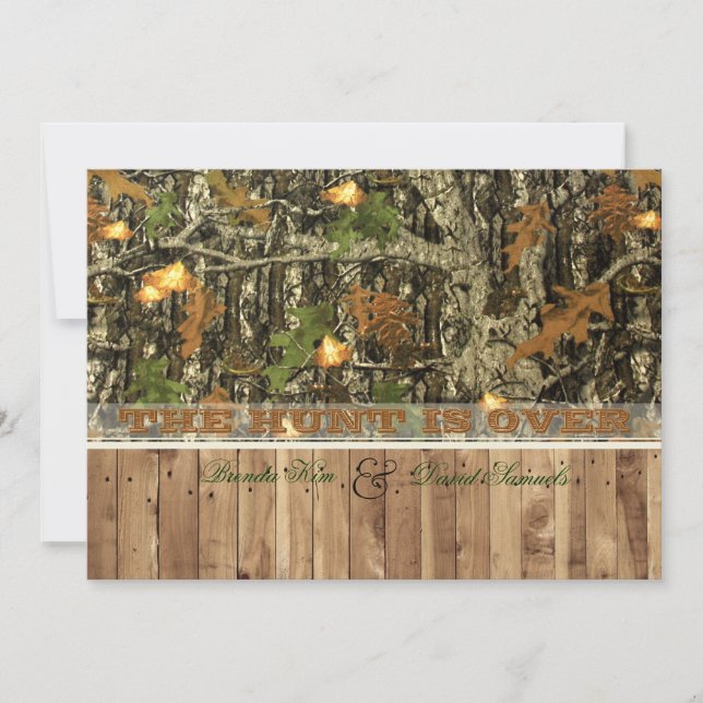 The Hunt Is Over Wedding Invitation (Front)