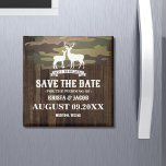 The Hunt Is Over Western Wedding Save The Date Magnet<br><div class="desc">Announce your upcoming wedding with our The Hunt Is Over Western Wedding Save The Date magnet! Perfect for couples planning a rustic or Western-themed wedding, this charming magnet combines elegance with a playful nod to your love story. Featuring a stylish Western deer motif, it's a unique and practical way to...</div>