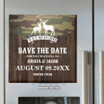 The Hunt Is Over Western Wedding Save The Date Magnet<br><div class="desc">Announce your upcoming wedding with our The Hunt Is Over Western Wedding Save The Date magnet! Perfect for couples planning a rustic or Western-themed wedding, this charming magnet combines elegance with a playful nod to your love story. Featuring a stylish Western deer motif, it's a unique and practical way to...</div>