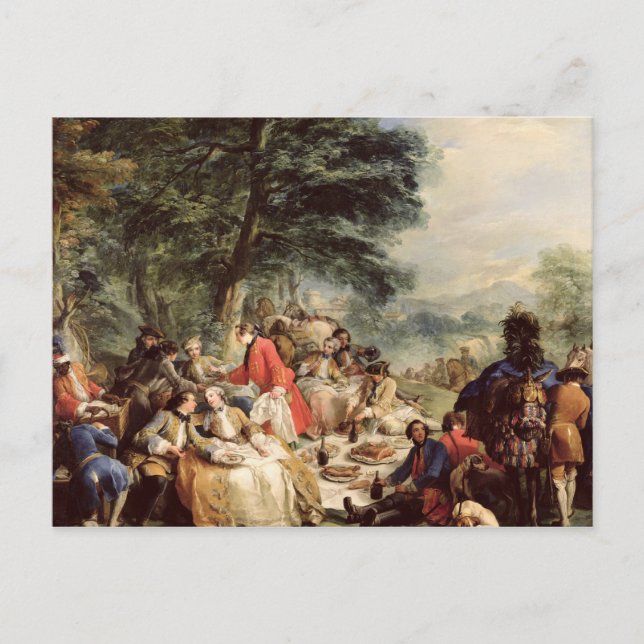 The Hunt Lunch, 1737 Postcard (Front)