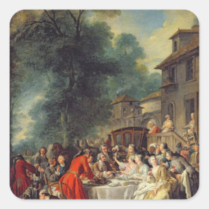 The Hunt Lunch, 1737 Square Sticker