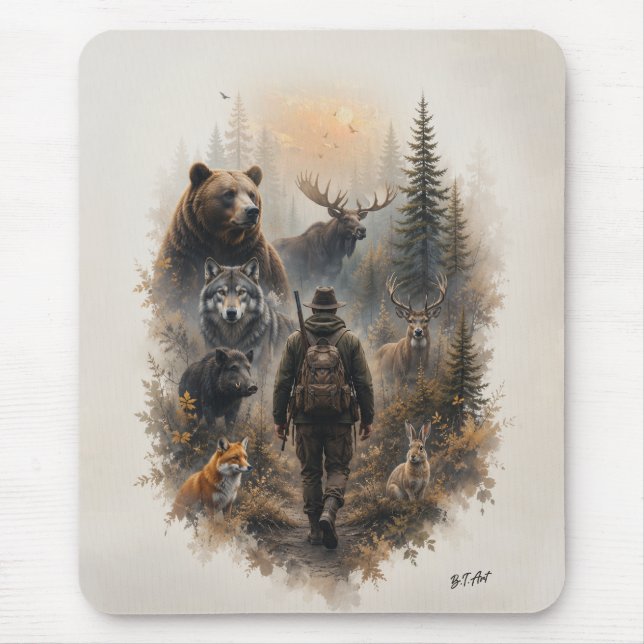 The Hunter , Into the Wild Silence  Mouse Pad (Front)
