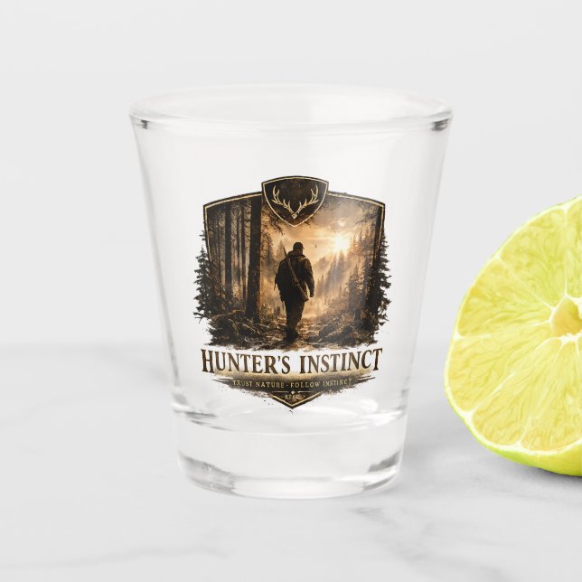 The Hunter , Into the Wild Silence  Shot Glass (Front)