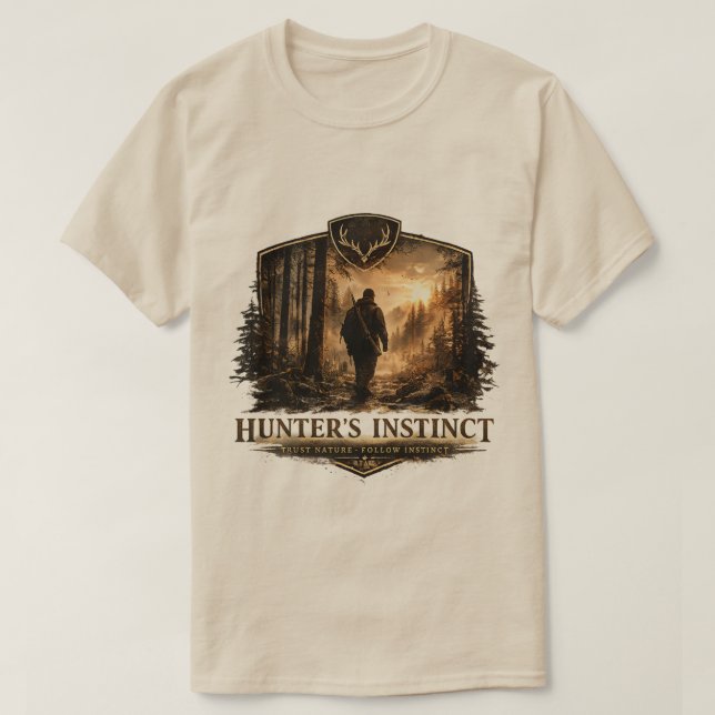 The Hunter , Into the Wild Silence  T-Shirt (Design Front)