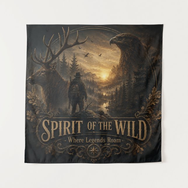 The Hunter , Into the Wild Silence  Tapestry (Front)