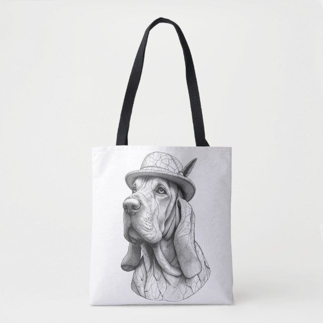 The Hunter: Marble Dog Sculpture Pet Tote Bag (Front)