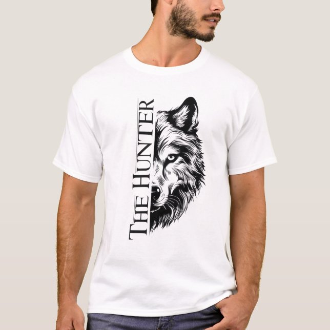 The Hunter Wolf Split Design T-Shirt (Front)