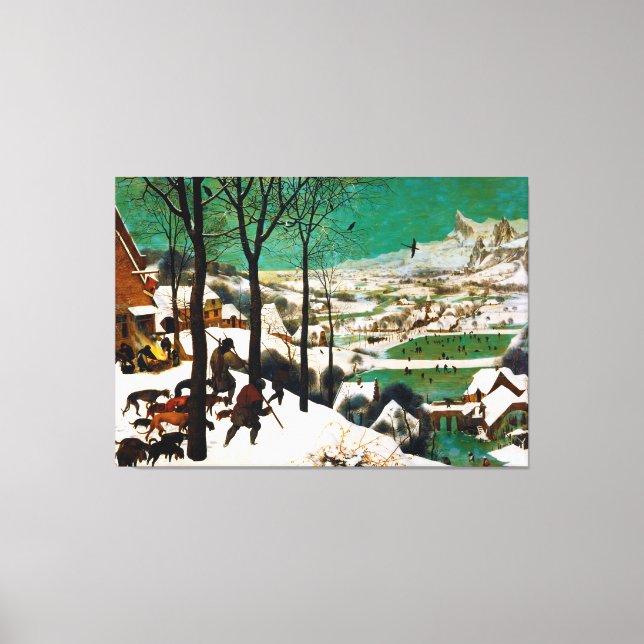 The Hunters in the Snow (winter) by Pieter Bruegel Canvas Print (Front)