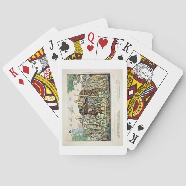 The Hunter's Procession, c.1850 (hand coloured lit Playing Cards (Back)