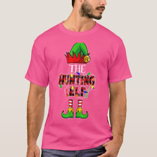 The Hunting Elf Family Matching Christmas Red Plai T-Shirt