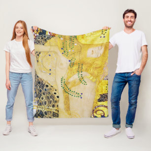 The Hydra, Gustav Klimt Fleece Blanket