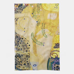 The Hydra, Gustav Klimt Tea Towel