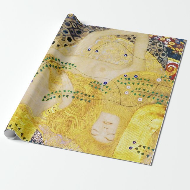 The Hydra, Gustav Klimt Wrapping Paper (Unrolled)