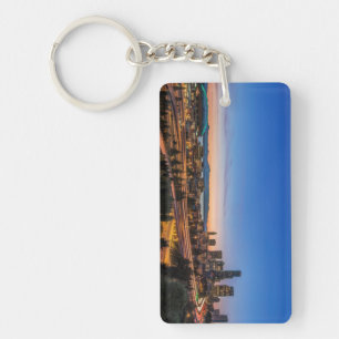 The I-5 freeway and downtown Seattle at twilight Key Ring