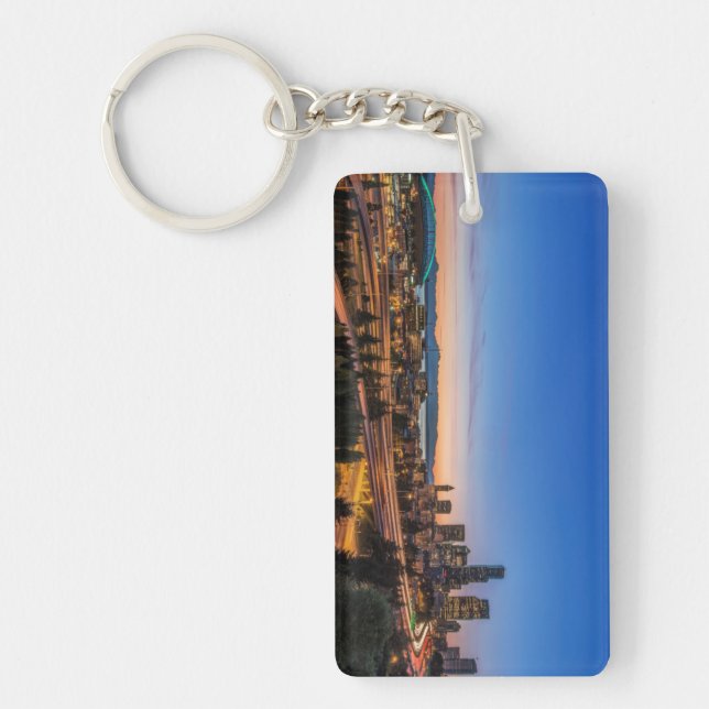The I-5 freeway and downtown Seattle at twilight Key Ring (Front)