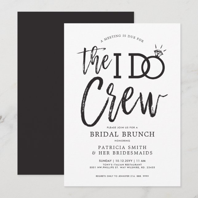 The I Do Crew | Bridal Brunch Party Invitation (Front/Back)