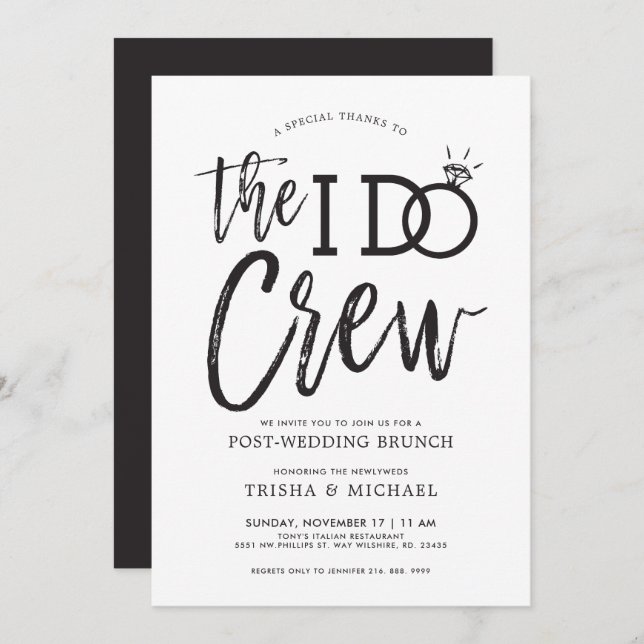 The I Do Crew | Post Wedding Brunch Invitation (Front/Back)