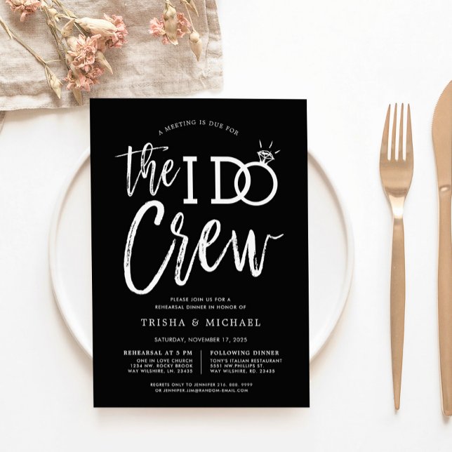 The I Do Crew | Rehearsal Dinner | Wedding Party Invitation (Creator Uploaded)