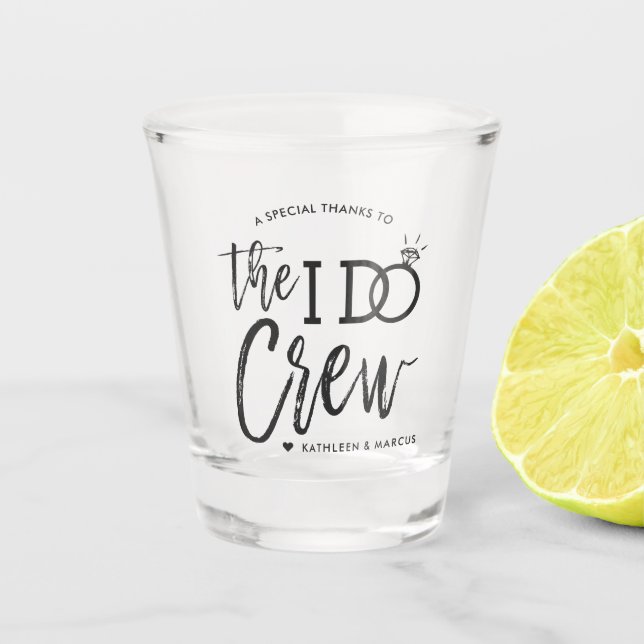 The I Do Crew | Wedding Party Favour Shot Glass (Front)