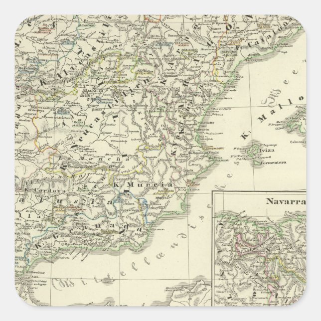 The Iberian peninsula since the beginning Square Sticker (Front)