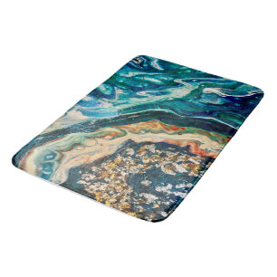 The Ice and The Fish abstract painting Bath Mat