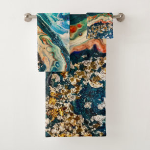 The Ice and The Fish abstract painting Bath Towel Set