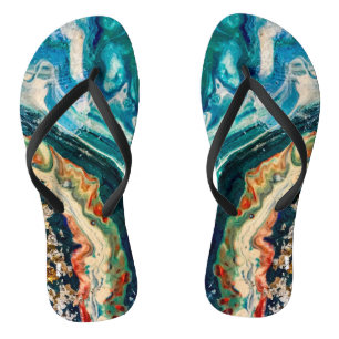 The Ice and The Fish abstract painting Jandals