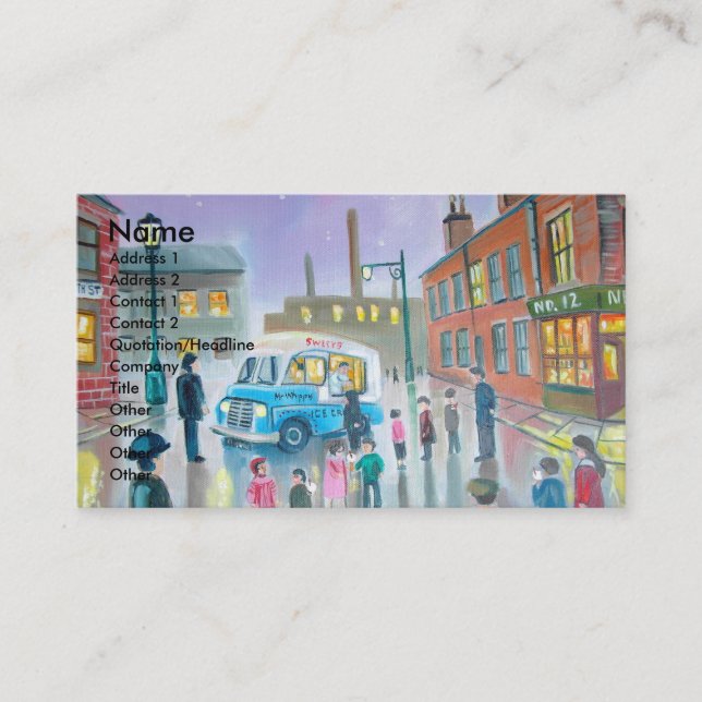 The Ice Cream Van oil painting Business Card (Front)