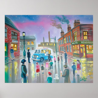 The Ice Cream Van oil painting Poster