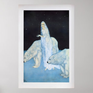 The Ice Maiden by Edmund Dulac Vintage Book Plate Poster