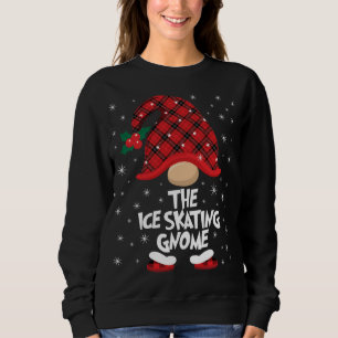 The Ice SkatingGnome Buffalo Plaid Christmas Match Sweatshirt